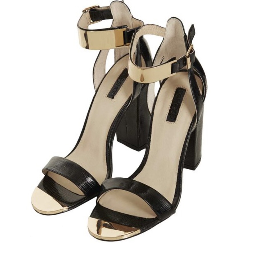 Topshop Rhodium Metal Trim Heels